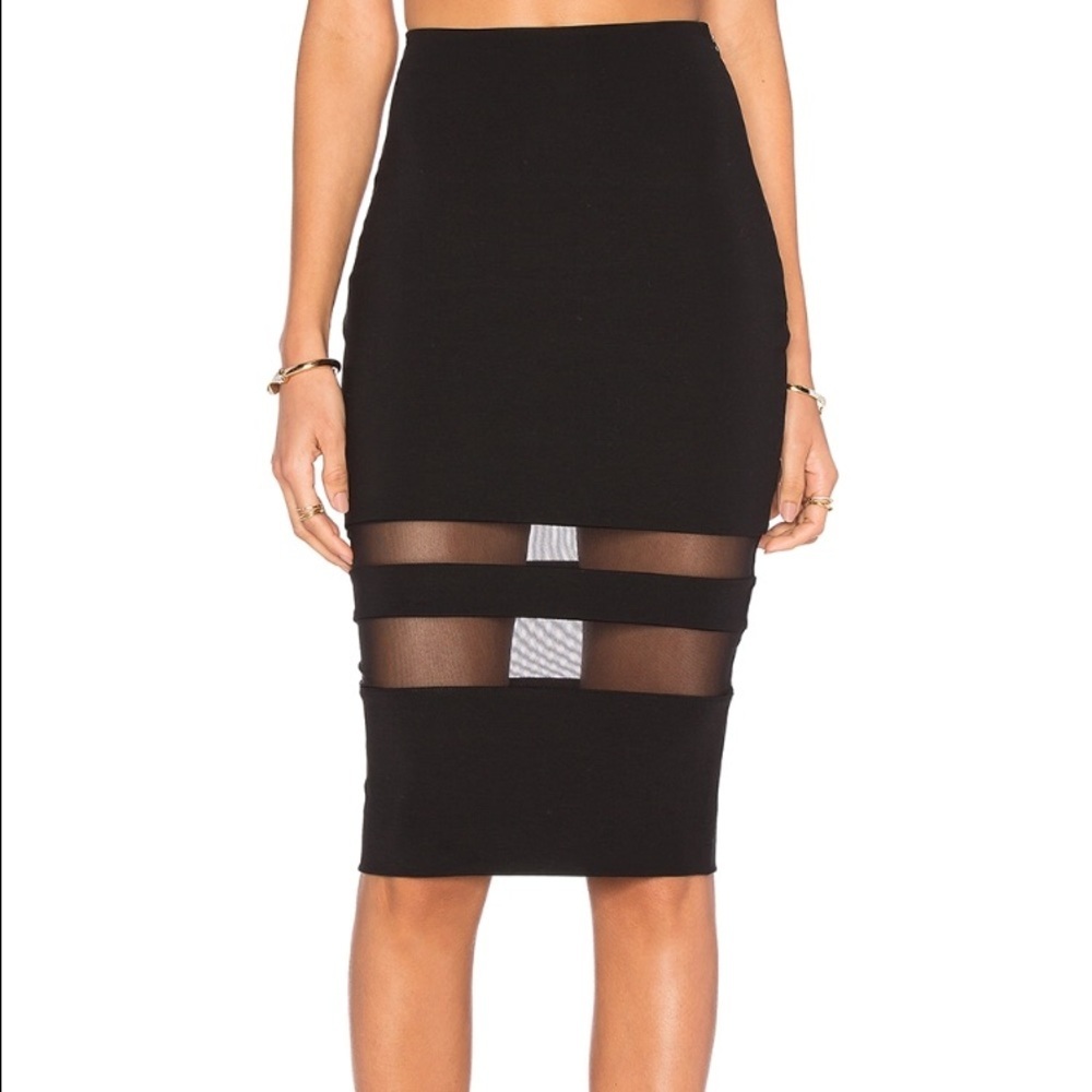 T By Alexander Wang Sheer Stripe Skirt